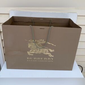 Large Authentic Burberry Prorsum Gold Foil Paper Shopping Bag 24.75”x17.75x10.5”
